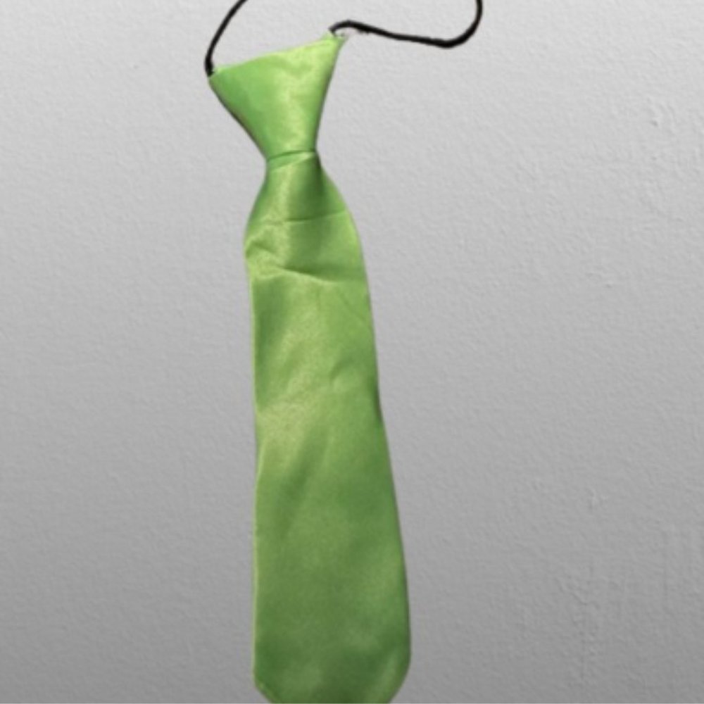 Lime Green 7" Satin Tie   =PETS=  4168  NWT Boutique